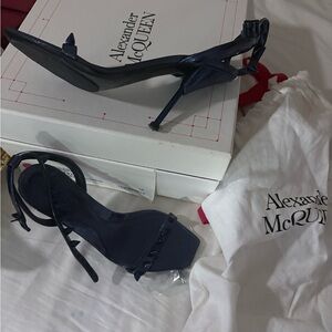 Alexander McQueen Dark Blue Strappy Heels
